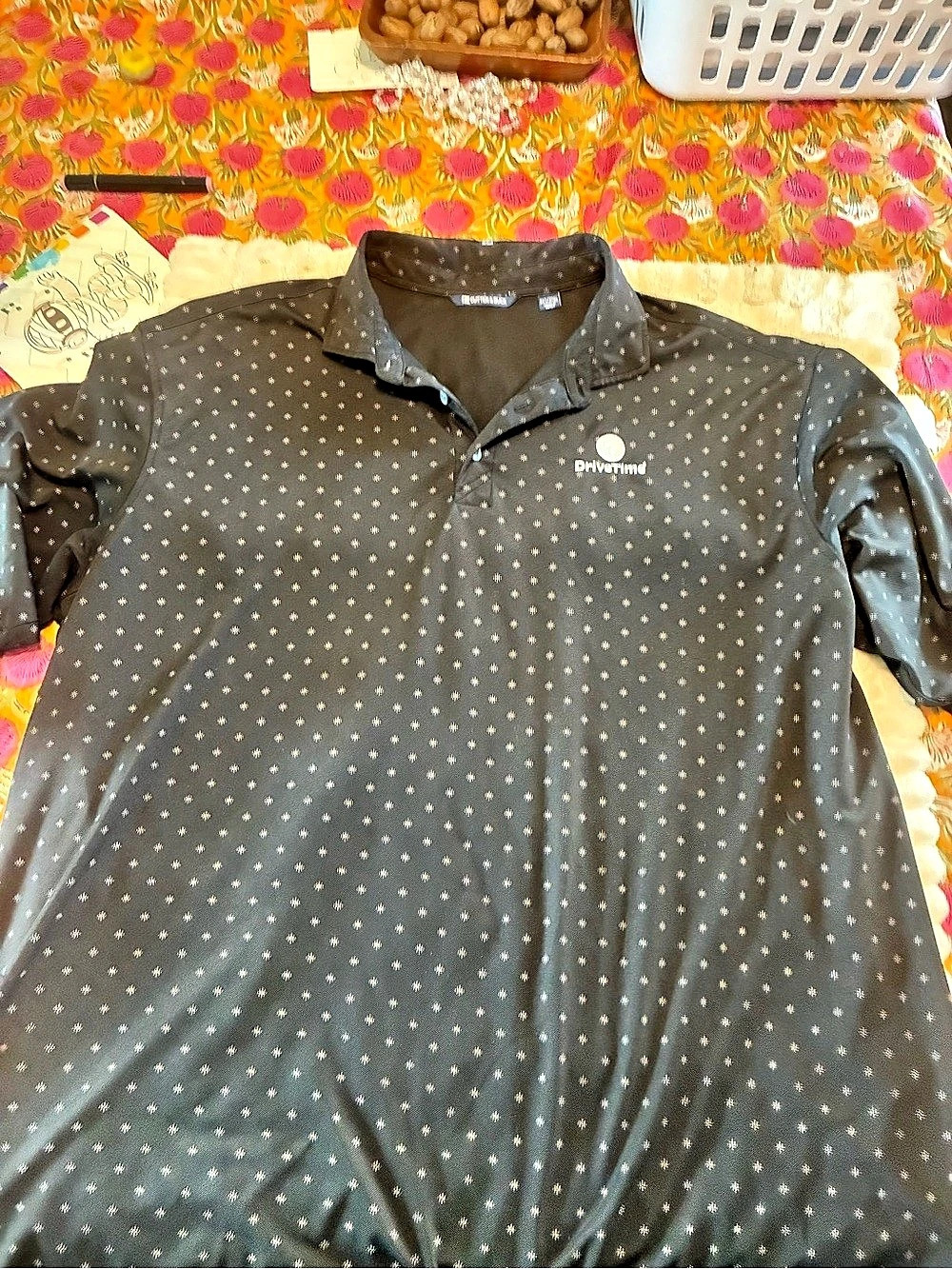 Cutter & Buck Men's Patterned Polo Black & White Waist 3XT/3TGL